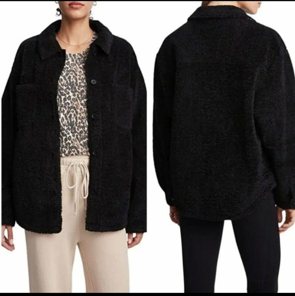Sincerely Jules x Bandier Aspen Sherpa Jacket Coat Shacket Leopard Lining 3X - Picture 2 of 11